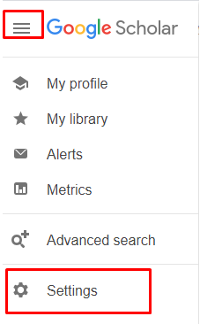 Click on the advanced options of Google Scholar (the tree lines on the top left), and click on Settings