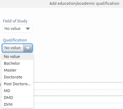 screenshot of Qualification