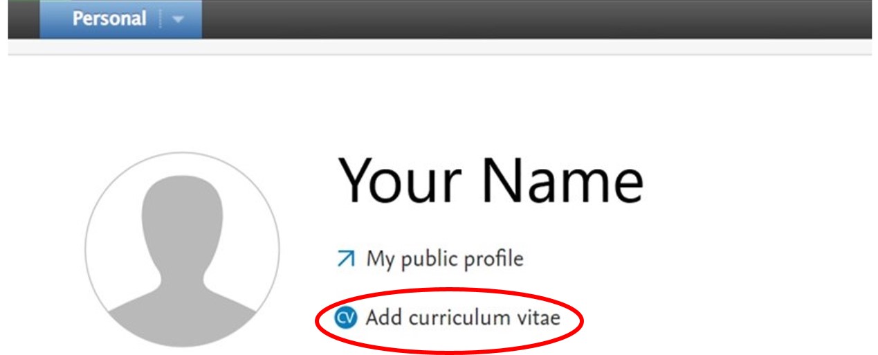 Screenshot of Add curriculum vitae